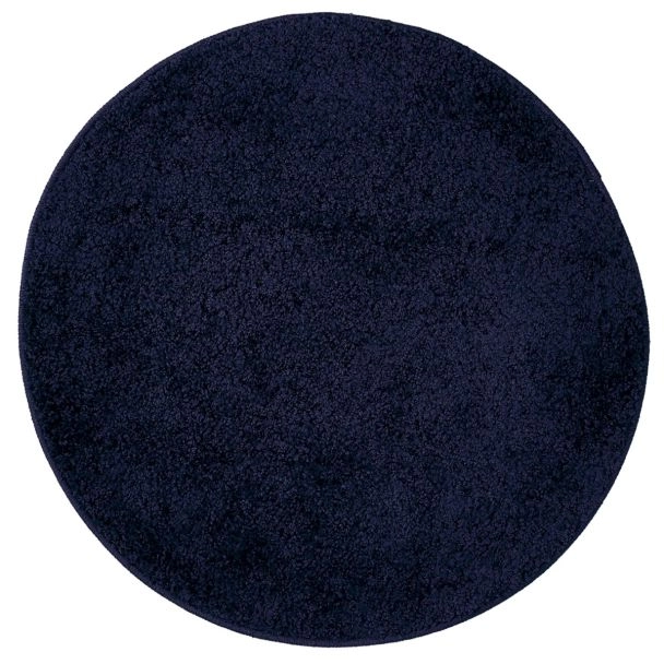 Rond Nubby Blauw Hoogpolig Vloerkleed