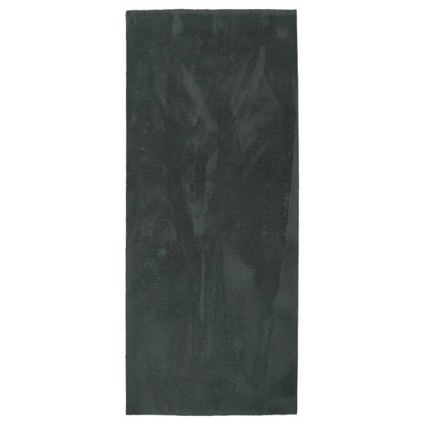 Loper Solvyn Donkergroen Hoogpolig Vloerkleed