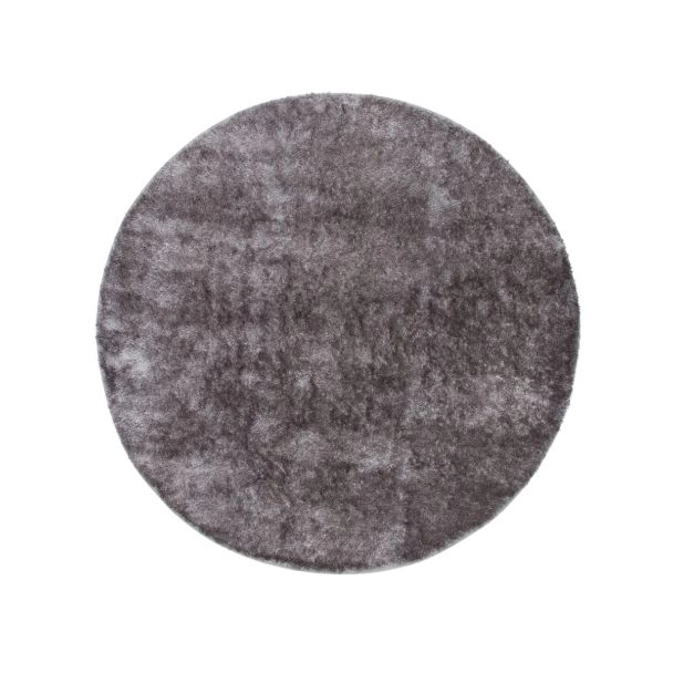 Rond Ludvig Grijs Hoogpolig Vloerkleed