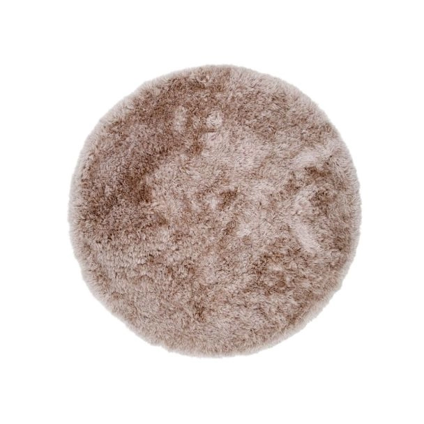 Rond Valby Beige Hoogpolig Vloerkleed