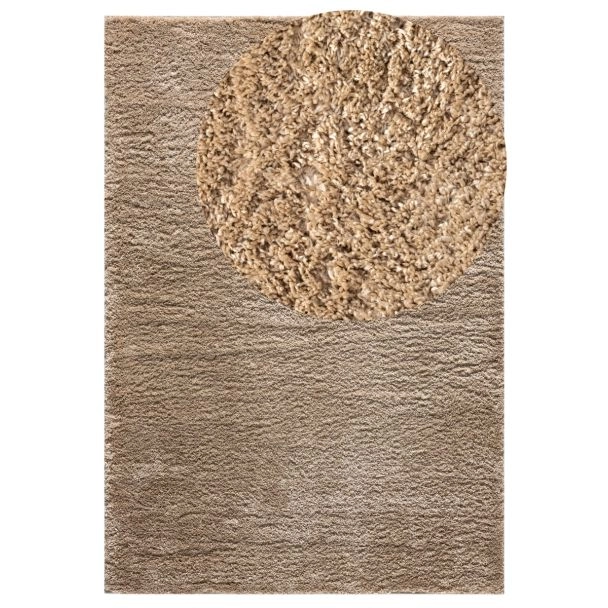 Zacht Hoogpolig Vloerkleed Softy Donkerbeige