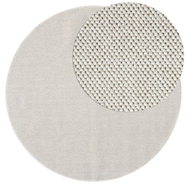 Rond Tokyo Gebroken wit Wollen-look Vloerkleed