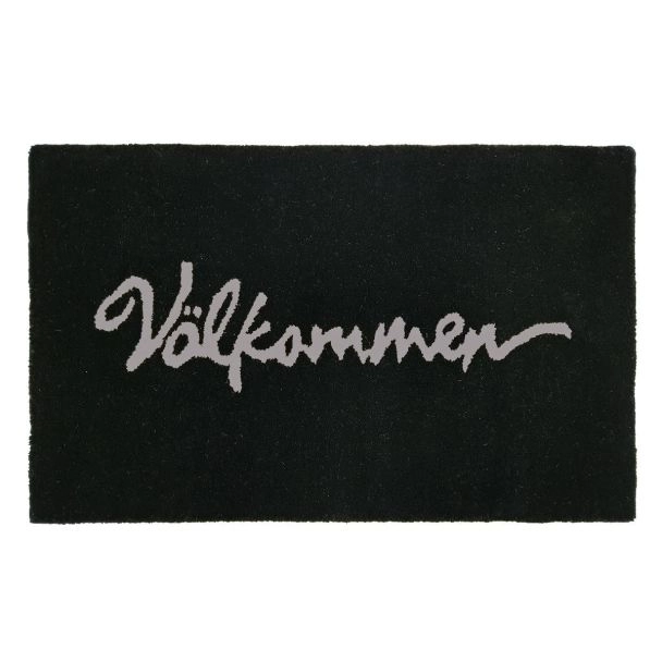 Välkommen Zwart 50x80 cm Machinaal Geweven Vloerkleed