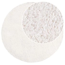 Rond Lazy Gebroken wit Hoogpolig Vloerkleed