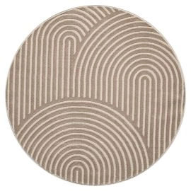 Rond Bella Zen Donkerbeige Wilton Vloerkleed