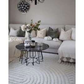 Hoogpolig Vloerkleed Brolly Bene Crème