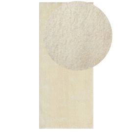 Loper Cloudy Lichtbeige Wasbaar Zacht Hoogpolig Vloerkleed