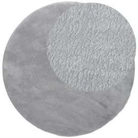 Rond Cloudy Zilver Wasbaar Zacht Hoogpolig Vloerkleed