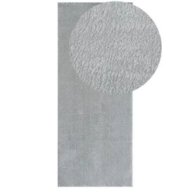 Loper Cloudy Zilver Wasbaar Zacht Hoogpolig Vloerkleed