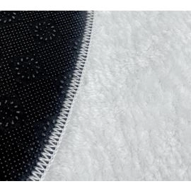 Rond Cloudy Wit Wasbaar Zacht Hoogpolig Vloerkleed