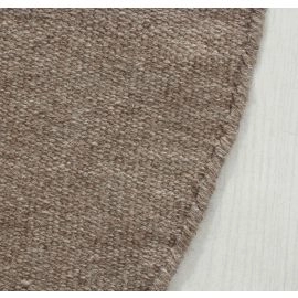 Rond Dalen Bruin Wollen Vloerkleed