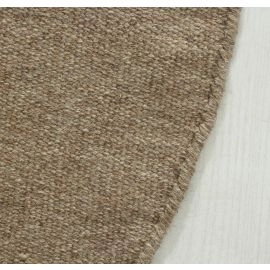 Rond Dalen Bruin Wollen Vloerkleed