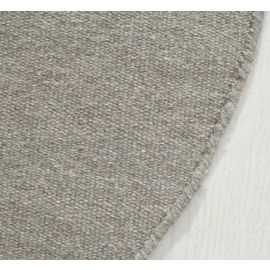 Rond Dalen Grijs Wollen Vloerkleed