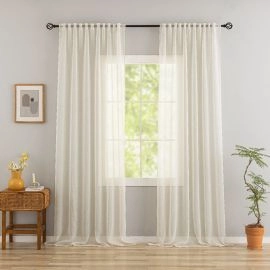 Linnen-look Gordijn 2-pack Ellinor Beige