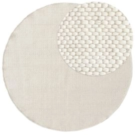 Rond Elsa Gebroken wit Wollen Vloerkleed