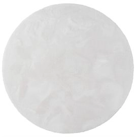 Rond Fluffy Gebroken wit Wasbaar Zacht Hoogpolig Vloerkleed