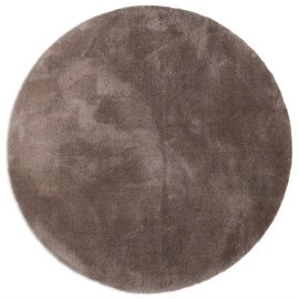 Rond Fluffy Taupe Wasbaar Zacht Hoogpolig Vloerkleed