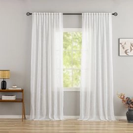 Linnen-look Gordijn 2-pack Kristina Wit