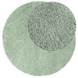 Rond Lazy Groen Hoogpolig Vloerkleed
