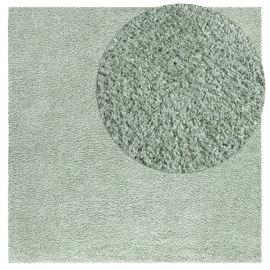 Vierkant Lazy Groen Hoogpolig Vloerkleed