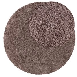 Rond Lazy Greige Hoogpolig Vloerkleed