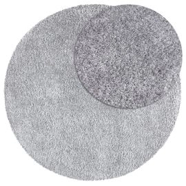 Rond Lazy Grijs Hoogpolig Vloerkleed