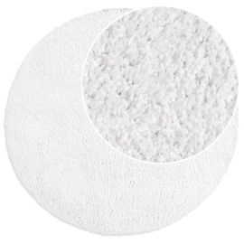 Rond Lazy Wit Hoogpolig Vloerkleed