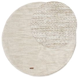 Rond Lunda Beige Wollen Vloerkleed