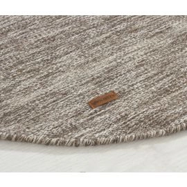 Rond Lunda Greige Wollen Vloerkleed