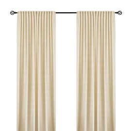 Ruimteverduisterende Fluweel Gordijn 2-pack Mathilde Beige