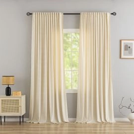 Ruimteverduisterende Fluweel Gordijn 2-pack Mathilde Beige