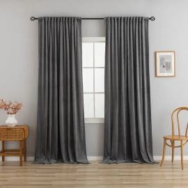 Ruimteverduisterende Fluweel Gordijn 2-pack Mathilde Donkergrijs