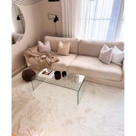 Vierkant Rabbit Eco Gebroken wit Pelskleed