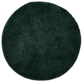 Rond Nubby Donkergroen Hoogpolig Vloerkleed