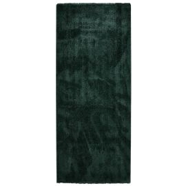 Loper Nubby Donkergroen Hoogpolig Vloerkleed