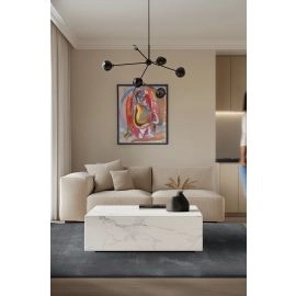 Hoogpolig Vloerkleed Solvyn Donkergrijs