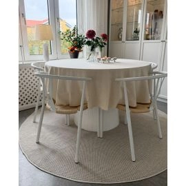 Rond Tokyo Gebroken wit Wollen-look Vloerkleed