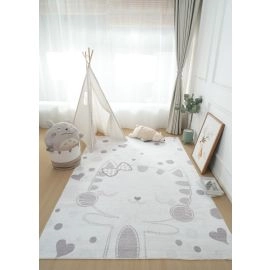 Kindervloerkleed Zappy Kitty Crème